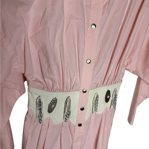 ✨ Vintage Western IIF Pink Embellished Jumpsuit Snap Button Long Sleeve Sz 4 ✨ - Picture 7 of 11